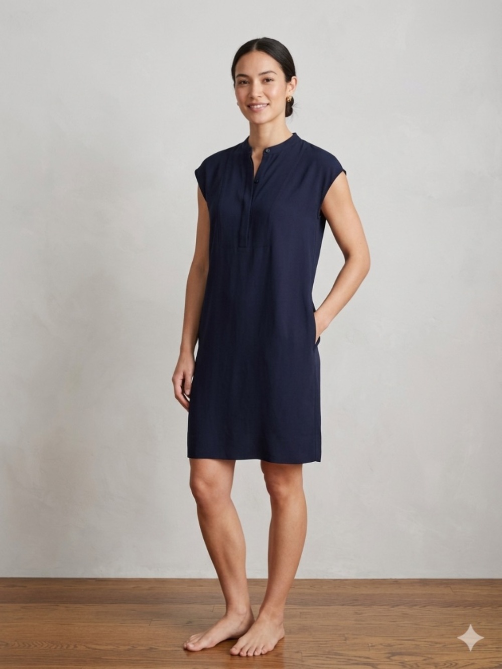J. Crew Sleeveless Shift Tunic in Navy Blue - Medium Tall